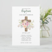 Baptism-programma - Floral Cross - Boy of Girl Programma (Staand voorkant)