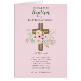 BAPTISM-programma voor 4 pagina's - Floral Cross P