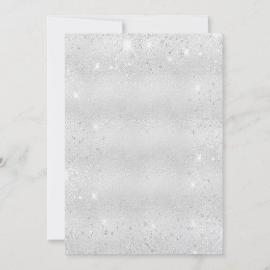 Baptism Silver Blue Boy sparkles script luxe Kaart (Achterkant)