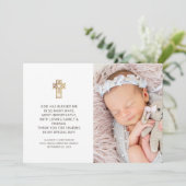 Baptism Simple and Moderne Photo Cross Hartelijk d Bedankkaart (Staand voorkant)