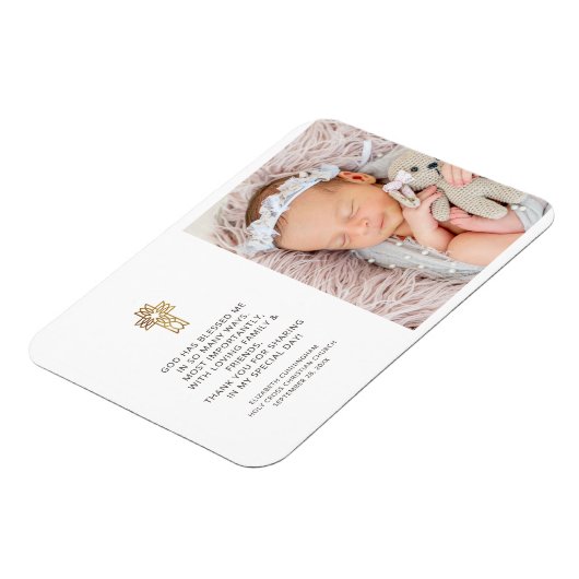 Baptism Simple and Moderne Photo Cross Hartelijk d Magneet (Linkerzijde)