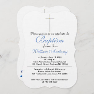 Baptism Son Cross Blue Kaart