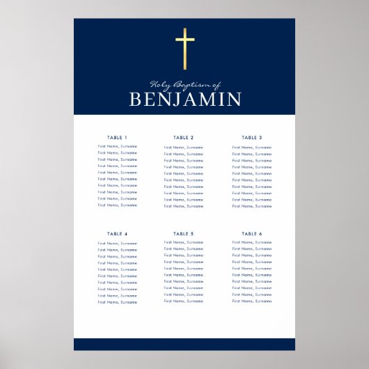 BAPTISM TABEL PLAN 6 tabellen modern Poster (Voorkant)