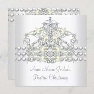 Baptism Tiara Silver White Pearl Diamond Kaart