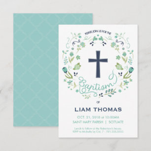 Baptism-uitnodiging - Jongen - Aanpassen - met cro Kaart