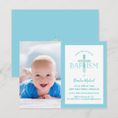 Baptism Uitnodiging - Jongen's Foto uitnodigen (Voorkant / Achterkant)