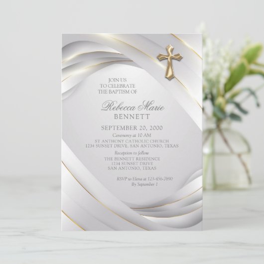 Baptism-uitnodiging Kaart (Staand voorkant)