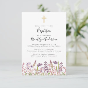 Baptism-uitnodiging Wilde bloem Kaart