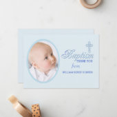 Baptism Word Blue foto Hartelijk dank Notitiekaartje (Voorkant / Achterkant in situ)
