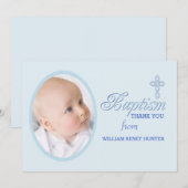 Baptism Word Blue foto Hartelijk dank Notitiekaartje (Voorkant / Achterkant)