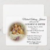 Baptismal Baby Guardian Angels Invitation (Devant / Derrière)