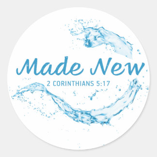 Baptisme 2 Cor 5:17 Nieuw in Christus Jezus Christ Ronde Sticker