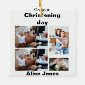 Baptisme - Aangepast 4 Fotocollage Keramisch Ornament (Voorkant)