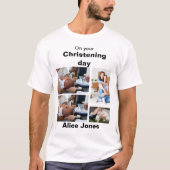 Baptisme - Aangepast 4 Fotocollage T-shirt (Voorkant)