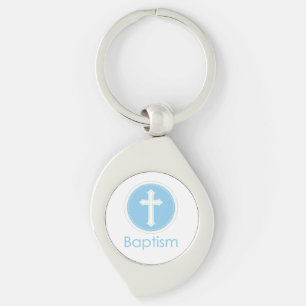 Baptisme, aangepaste naam, blauw kind van God Sleutelhanger