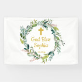 Baptisme Backdrop Decorations Girl Boy God Bless Spandoek (Horizontaal)