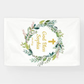 Baptisme Backdrop Decorations Girl Boy God Bless Spandoek (Horizontaal)