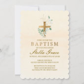 Baptisme, Baptismal-uitnodiging, groen en goud Kaart (Voorkant)