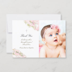 Baptisme bedankt voor de roze marmer uitnodiging