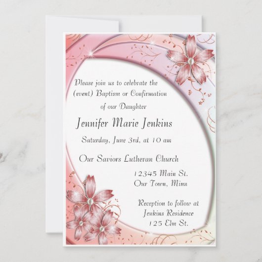 Baptisme, Bevestigingsceremonie Uitnodiging (Voorkant)