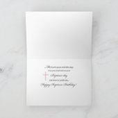 Baptisme Birthday Custom Name Pink Lace Pattern Kaart (Binnen)