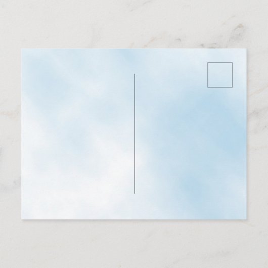 Baptisme blauwe hemeljongen dwars door simpel uitnodiging briefkaart (Achterkant)