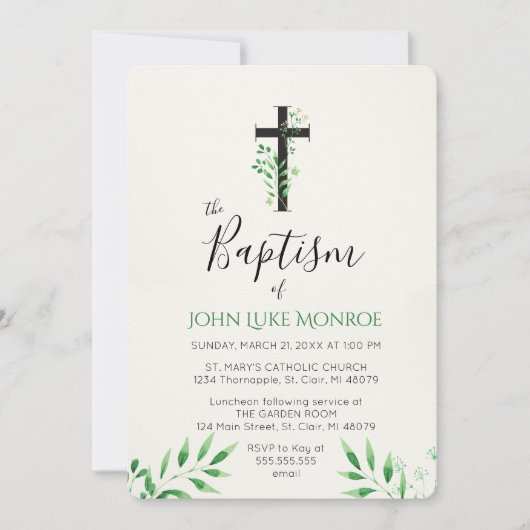 Baptisme - Botanische uitnodiging (Voorkant)