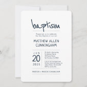 Baptisme Boy | Modern + Eenvoudig Kaart (Voorkant)