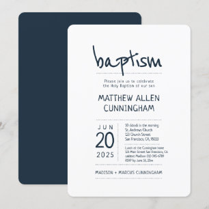 Baptisme Boy Modern + Eenvoudig Kaart