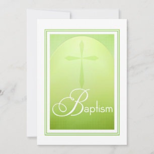 Baptisme Christelijk kruis in groen Kaart