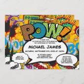 Baptisme Christening Fun Modern Comic Book Kaart (Voorkant / Achterkant)