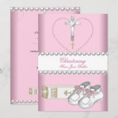 Baptisme Christening Girl Pink White (Voorkant / Achterkant)