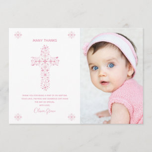 Baptisme, Christening Hartelijk dank, kaart met fo