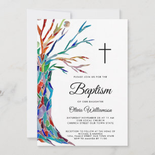 Baptisme Christening van het familieboommeisje Kaart