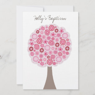 Baptisme Christening White Roze Cherry Blossom Tre Kaart