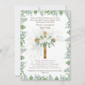 BAPTISME classique Invitation Roses blanches or (Devant)
