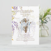 BAPTISME classique Invitation Wisteria Purple (Debout devant)