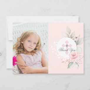 Baptisme Communitybevestiging Meisje Floral FOTO T Bedankkaart