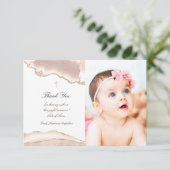 Baptisme dank je iory blush agate kaart (Staand voorkant)