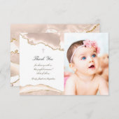 Baptisme dank je iory blush agate kaart (Voorkant / Achterkant)