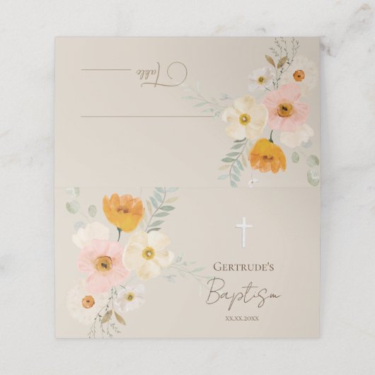 Baptisme delicate boekenkaart (Buitenkant ongevouwen)