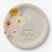 Baptisme delicate bouquet papieren bordje (Voorkant)