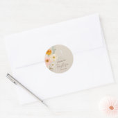 Baptisme delicate bouquet ronde sticker (Envelop)