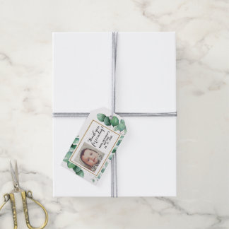 Baptisme Elegant Eucalyptus Greenery DANK U Cadeaulabel