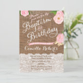 Baptisme en Birthday-uitnodiging voor een meisje Kaart (Staand voorkant)