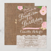 Baptisme en Birthday-uitnodiging voor een meisje Kaart (Voorkant / Achterkant)