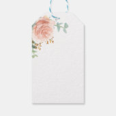 Baptisme eucalyptus blush roze roze roze goudmeisj cadeaulabel (Achterkant)