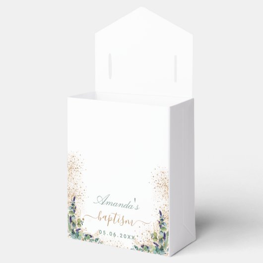 Baptisme eucalyptus glitter naam bedankt voor je k bedankdoosjes (Geopend)
