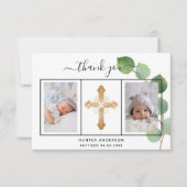 Baptisme eucalyptus greenery foto bedankkaart (Voorkant)