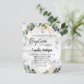 Baptisme eucalyptus greenery goudmarmer uitnodiging briefkaart (Staand voorkant)